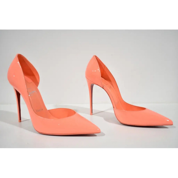 Christian Louboutin Iriza 100 Drag Orange Patent Leather D'Orsay Heel Pump 40 - Picture 4 of 12